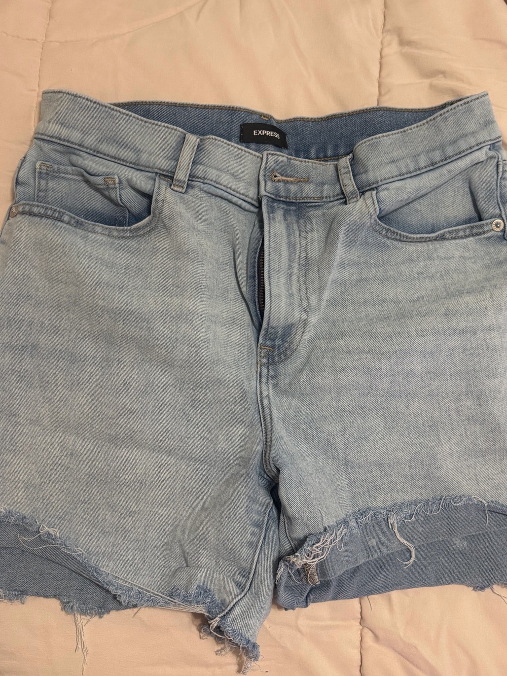 Express Light Blue Denim Shorts